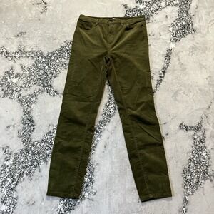 Loft Corduory Pants Womens Size 6/28 Green High Waist Skinny Leg